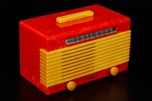 Bright Red + Yellow Garod 6AU-1 ’Commander’ Catalin Radio - Wrap-Around